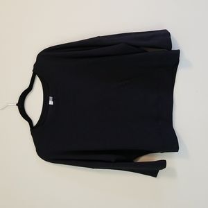 Black Cropped Crew Neck Sweater